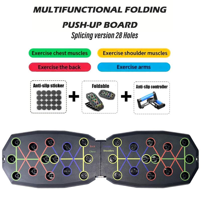 Upgraded Push-Up Training Board Set with 28 Holes, Portable Design for Chest and Abdominal Muscle Development, Ideal for Men and Women Fitness Enthusiasts