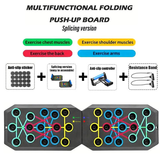 Upgraded Push-Up Training Board Set with 28 Holes, Portable Design for Chest and Abdominal Muscle Development, Ideal for Men and Women Fitness Enthusiasts