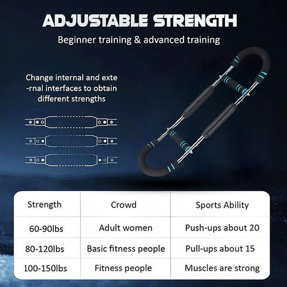 Adjustable Twister Arm Trainer for Chest and Arm Workouts - Portable Home Gym Equipment for Upper Body Fitness