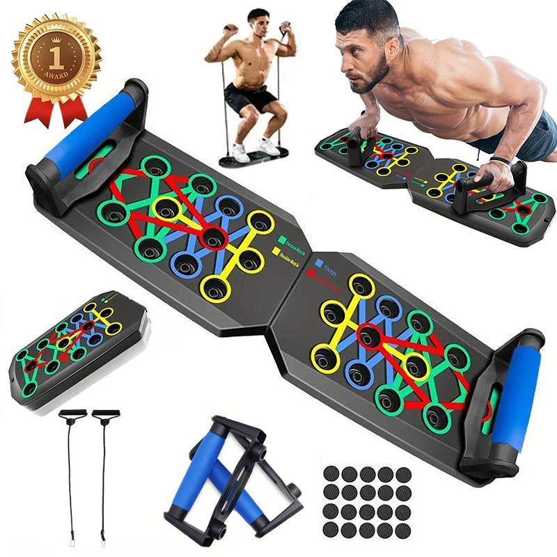 Upgraded Push-Up Training Board Set with 28 Holes, Portable Design for Chest and Abdominal Muscle Development, Ideal for Men and Women Fitness Enthusiasts